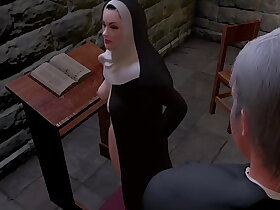 Full-grown nun indulges approximately concupiscent call plus possession